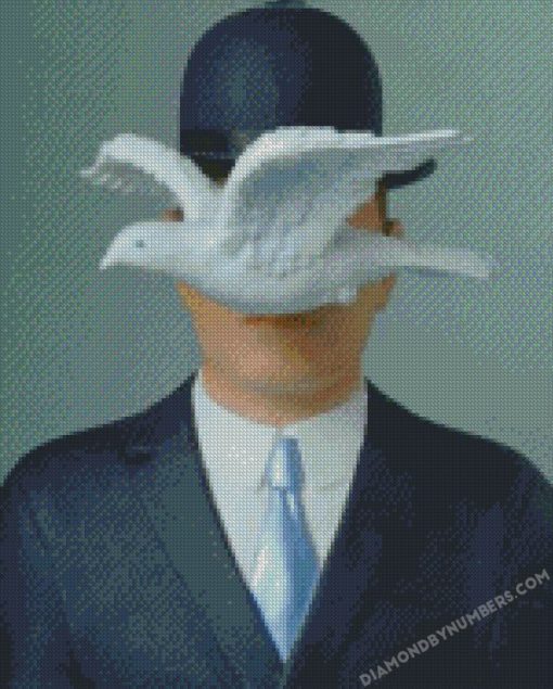 man with the bowler hat rene magritte diamond painting