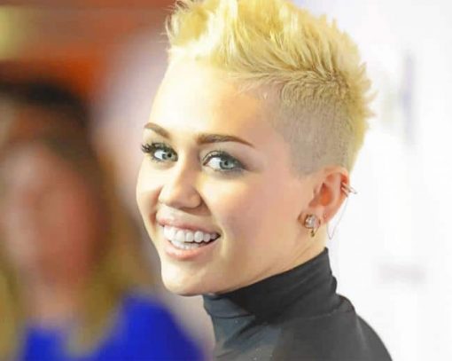 Miley Cyrus with Short Hair paint by numbers