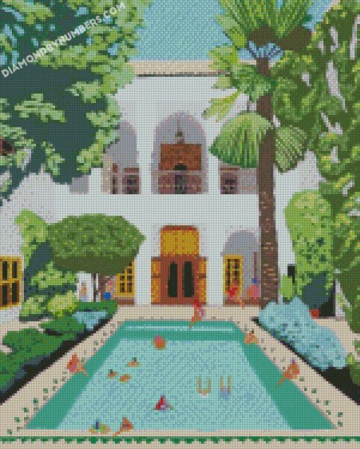 moroccan pool marrakech diamond painting