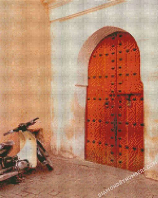 motorcycle door marrakesh morocco diamond paintings