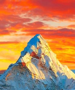 Orange Sky Mountain paint By Numbers