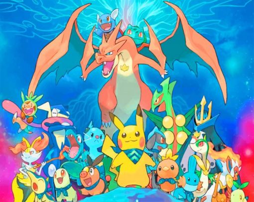 Pokemon anime paint by number