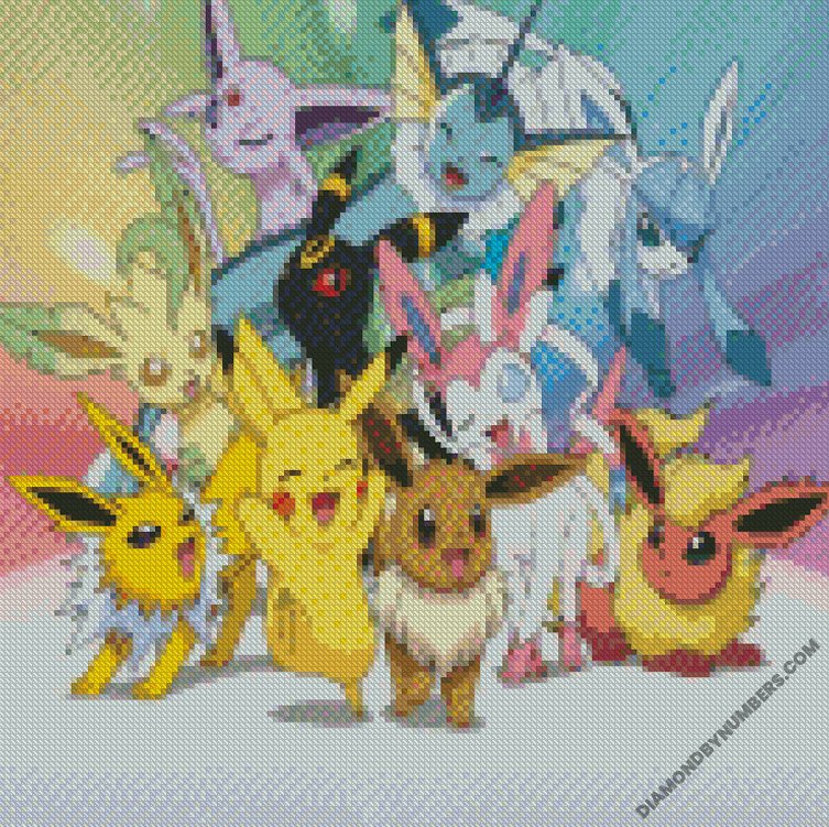 Diamond Painting Pokémon Eevee 6, Full Image - Painting