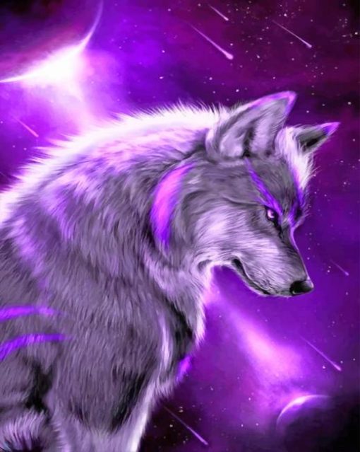 Purple Wolf paint By numbers