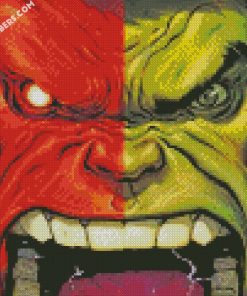 red and green hulk face diamond paintings