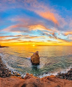 San Diego Sunset Cliffs paint by number