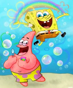 SpongeBob & Patrick Having Fun Paint By Numbers