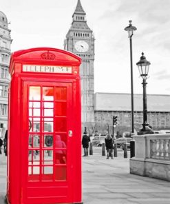 Telephone Booths in London paint by numbers