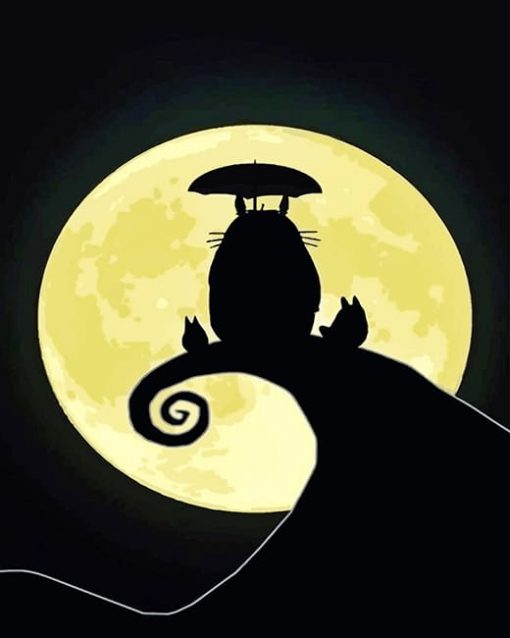 Totoro Silhouette paint by number