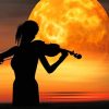 Violinist Moon Silhouette paint by number