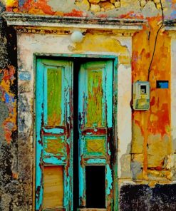 Vintage Old Door paint by numbers