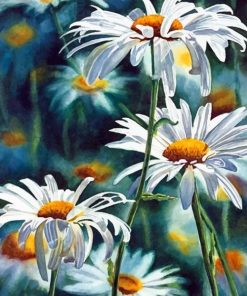 White Beautiful Flowers paint By Numbers