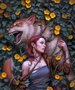 Woman And Her Wolf paint By Numbers