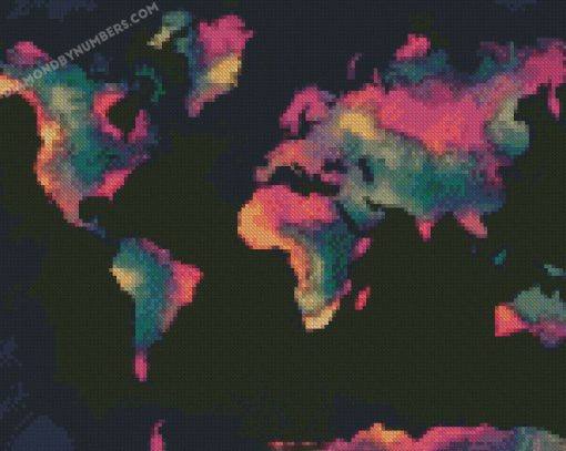 world map artwork diamond paintings