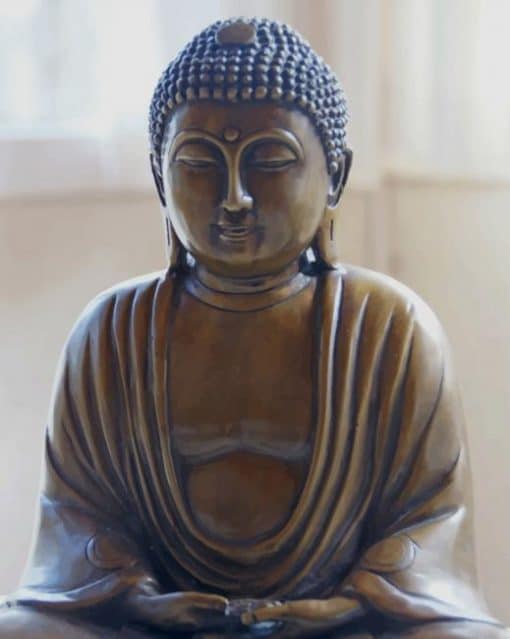 Brown Sitting Buddha Statue paint by numbers