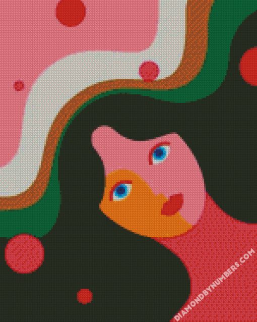 Colorful Girl Illustration Art Diamond Painting