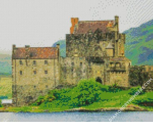 Gray Castle On Shore diamond painting