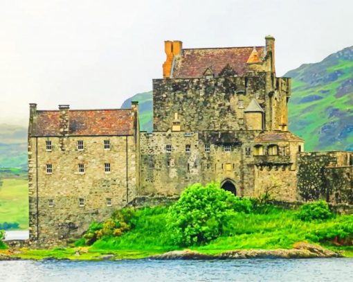 Gray Castle On Shore paint by numbers