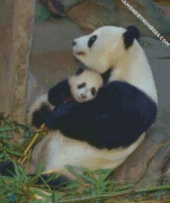 baby and mummy panda diamond painting