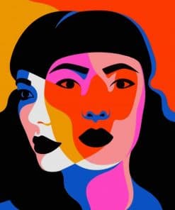 Girl Faces Pop Art paint by numbers