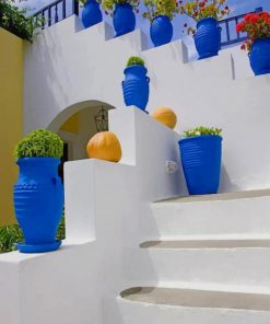 Greece Blue Pot paint by numbers
