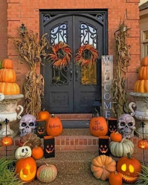 Halloween Decorations Pumpkin paint by numbers