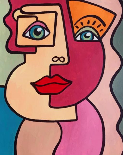 Laurent Folco Woman Face paint by numbers