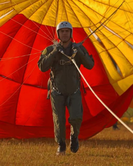 Parachutist With Colorful Parashut paint by numbers