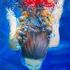 Girl Swimming Underwater paint by numbers