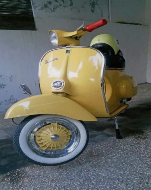 Yellow Scooter Vespa paint by numbers