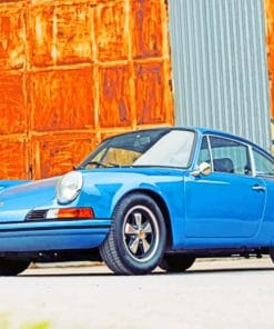Blue Porsche Car paint by numbers