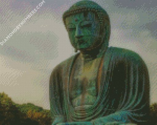 Buddha statue In Sunset diamond paintings