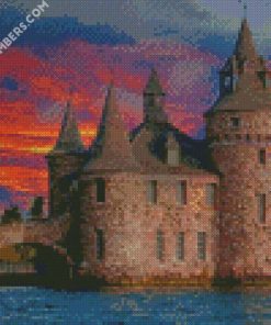 Castle In Sunset And Landscape diamond painting