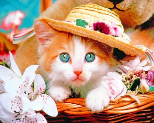 Cat With A Hat paint by numbers