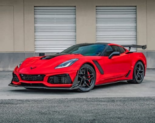 Red Metallic Chevrolet Corvette ZR1 paint by numbers