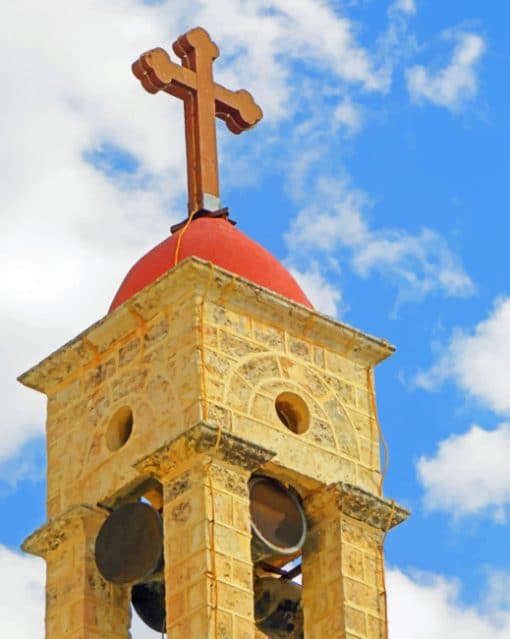 Church Cross Under Cloudy Sky paint by numbers