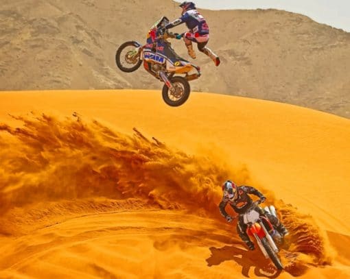 Desert Motorcycle Paint By Numbers