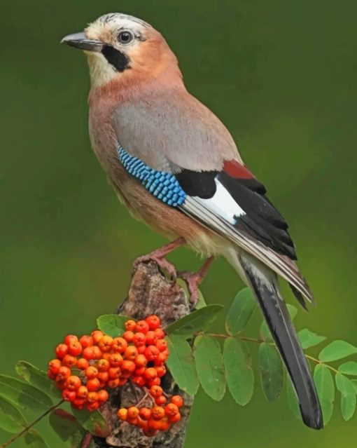 Eurasian Jay Bird paint by numbers