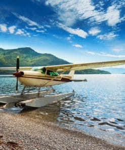 White Seaplane In Italy Lake paint by numbers