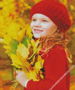 Little Girl During Autumn diamond painting