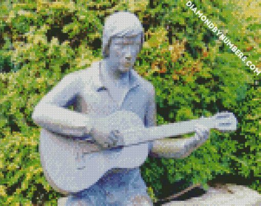Musician With Guitar Statue diamond painting