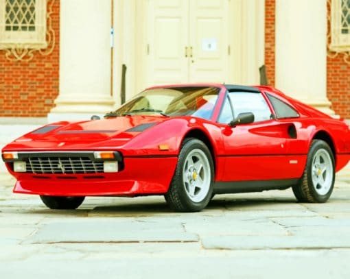 Old Red Ferrari 308 paint by numbers
