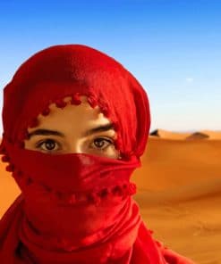 Scarf Eyes Glance In Desert Sand paint by numbers