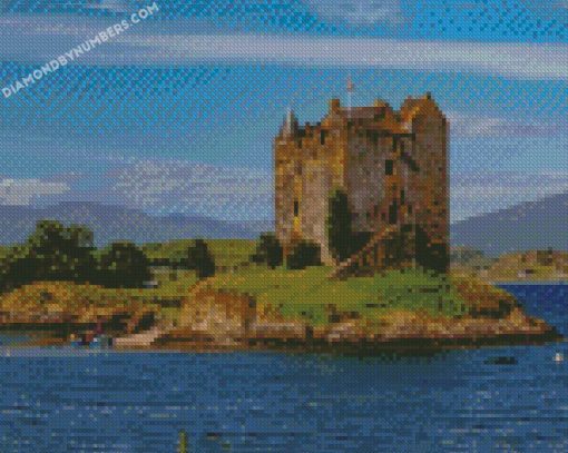 Scotland Castles Rivers Castle Stalker diamond paintings