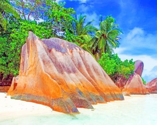 Seychelles Shores In Beach paint by numbers