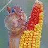 Squirrel Eating Corn diamond painting