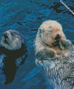 Swimming Otters diamond painting