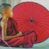 Young Buddhist Monk Meditatings