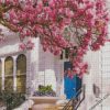 aesthetic house cherry blossom diamond painting