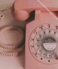 aesthetic vintage pink phone diamond paintings